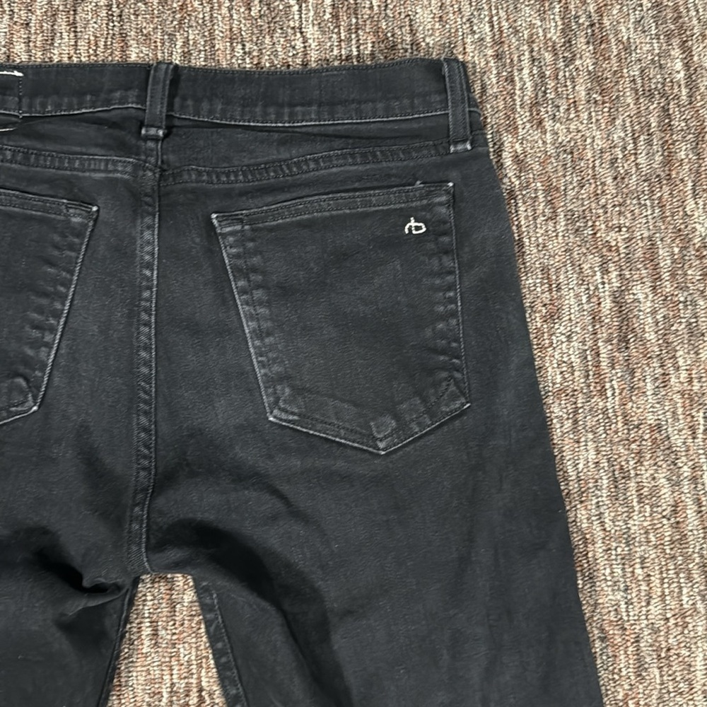 rag & bone slim 2 fit straight leg jeans black size 32 - Picture 7 of 7